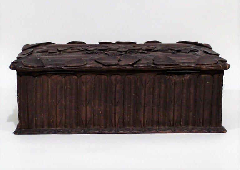 Wood Black Forest Carved Box For Sale