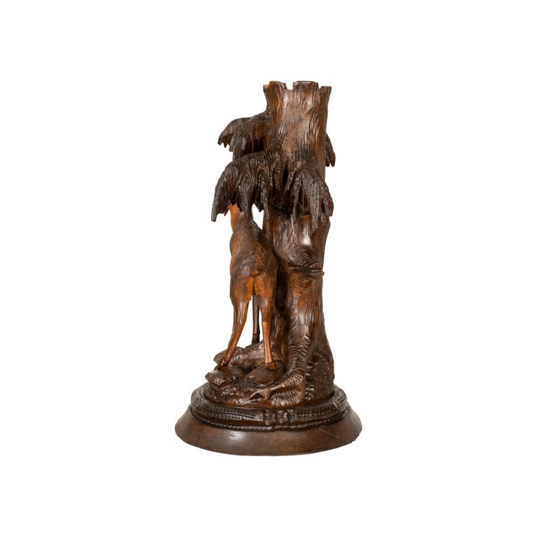 Black Forest Carved Candle Holder For Sale at 1stDibs