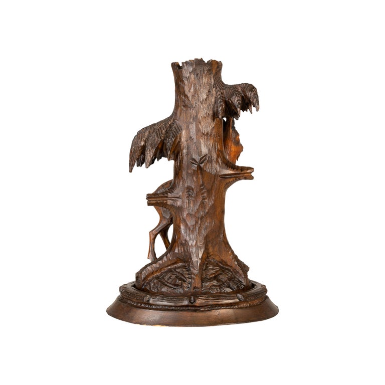 Black Forest Carved Candle Holder For Sale at 1stDibs