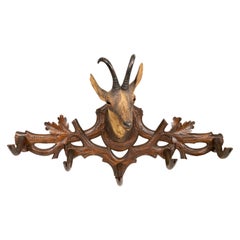 Black Forest Carved Chamois Coat Rack