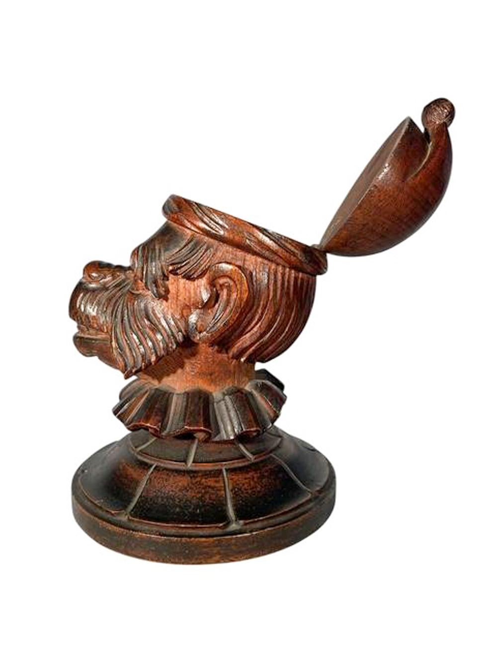Black Forest Carved Humidor in the Form of a Monkey Head Wearing a Cap & Collar For Sale 6