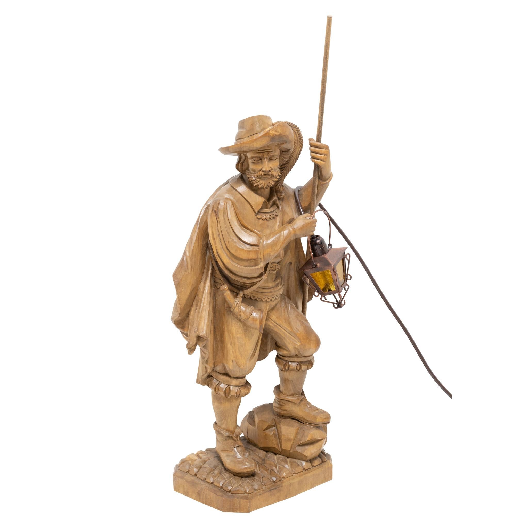 Black Forest Geschnitzte Jäger Figurenskulptur (Deutsch) im Angebot