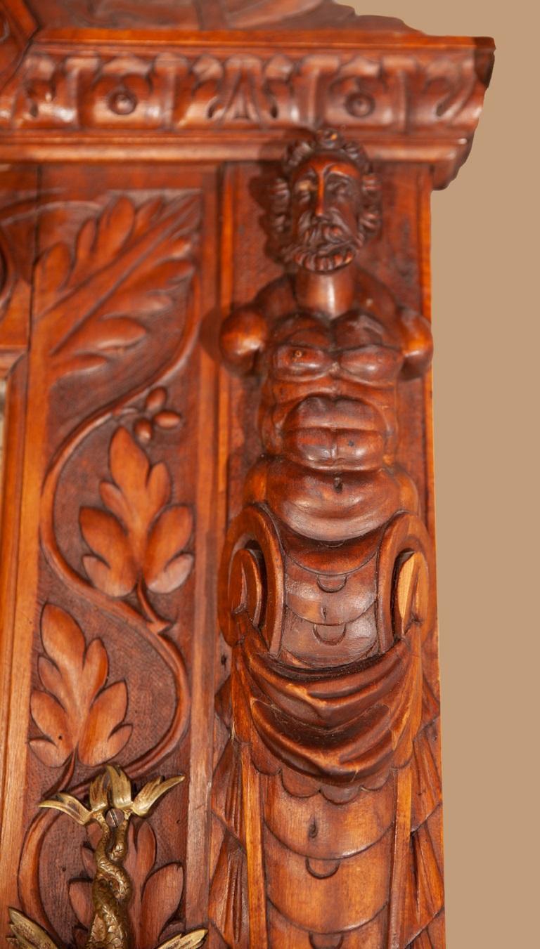 Black Forest Carved Oak Hall Stand, circa 1890 2