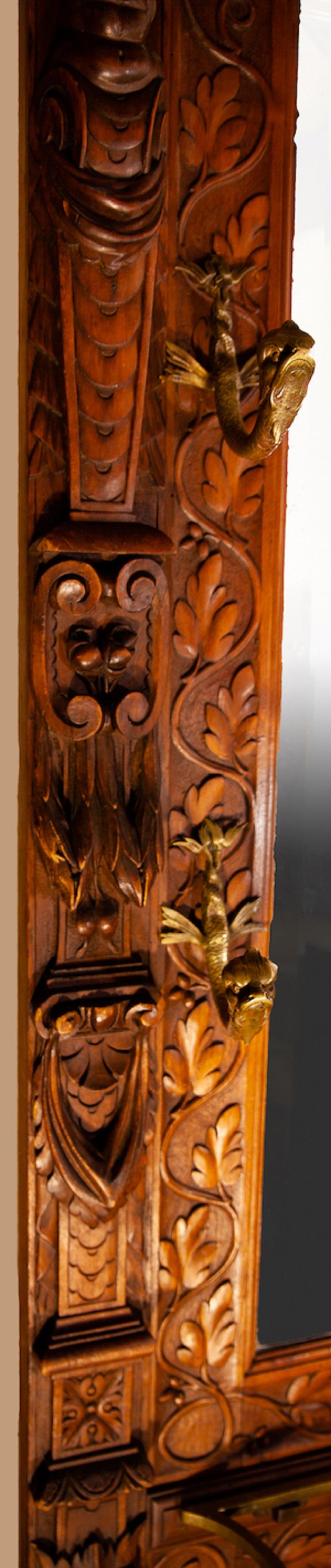 Black Forest Carved Oak Hall Stand, circa 1890 4
