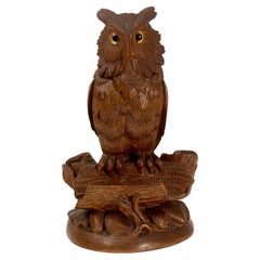 Antique Black forest carved owl