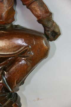 Black Forest geschnitzt Skifahrer Wandskulptur