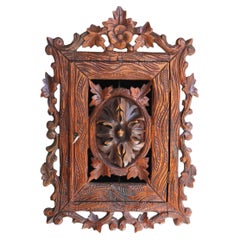 Black Forest Carved Wall Cabinet, Apothecary, Antique Swiss, 19th Century