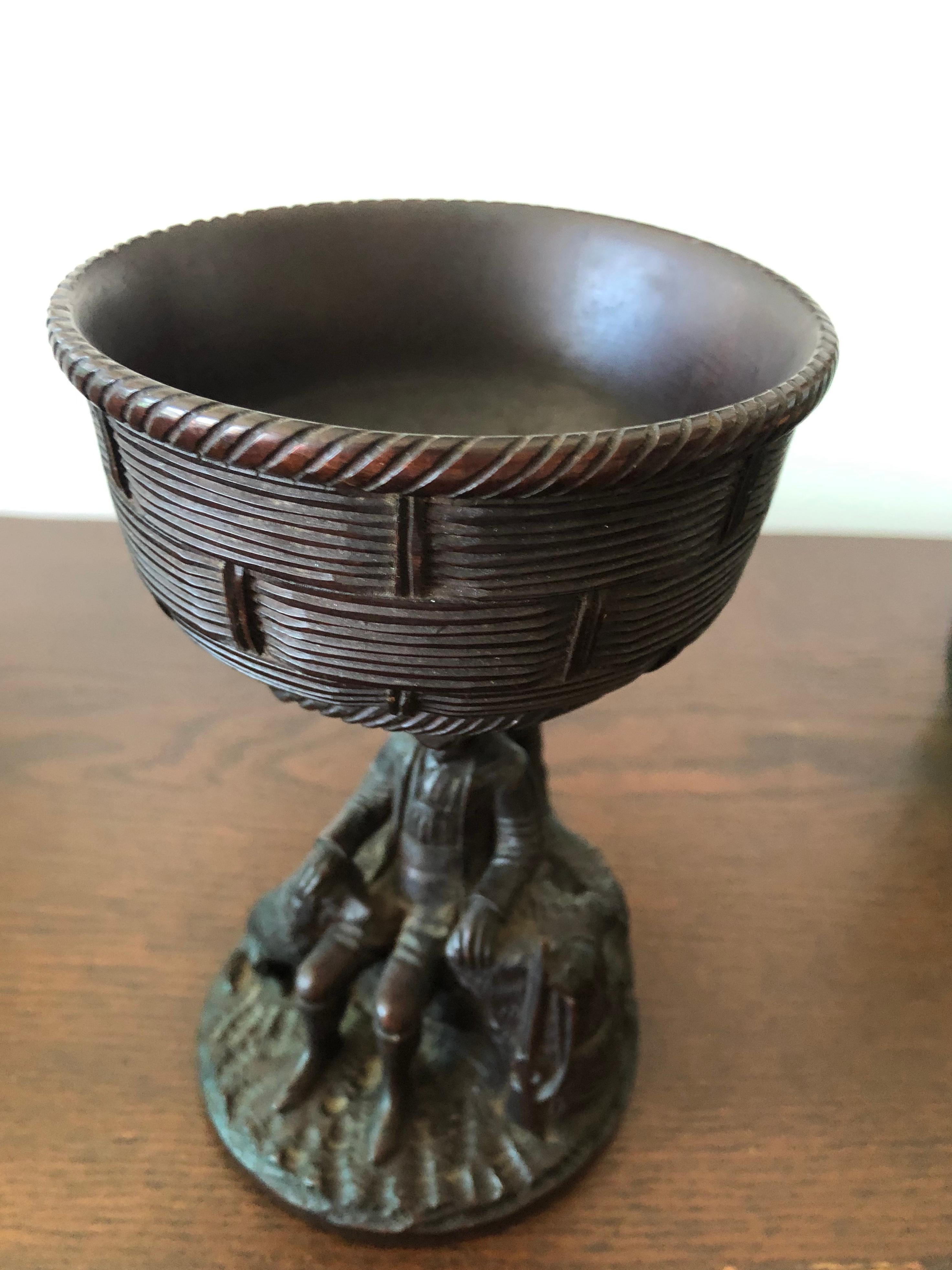 Black Forest Carved Walnut Hunting Presentation Cup For Sale 3