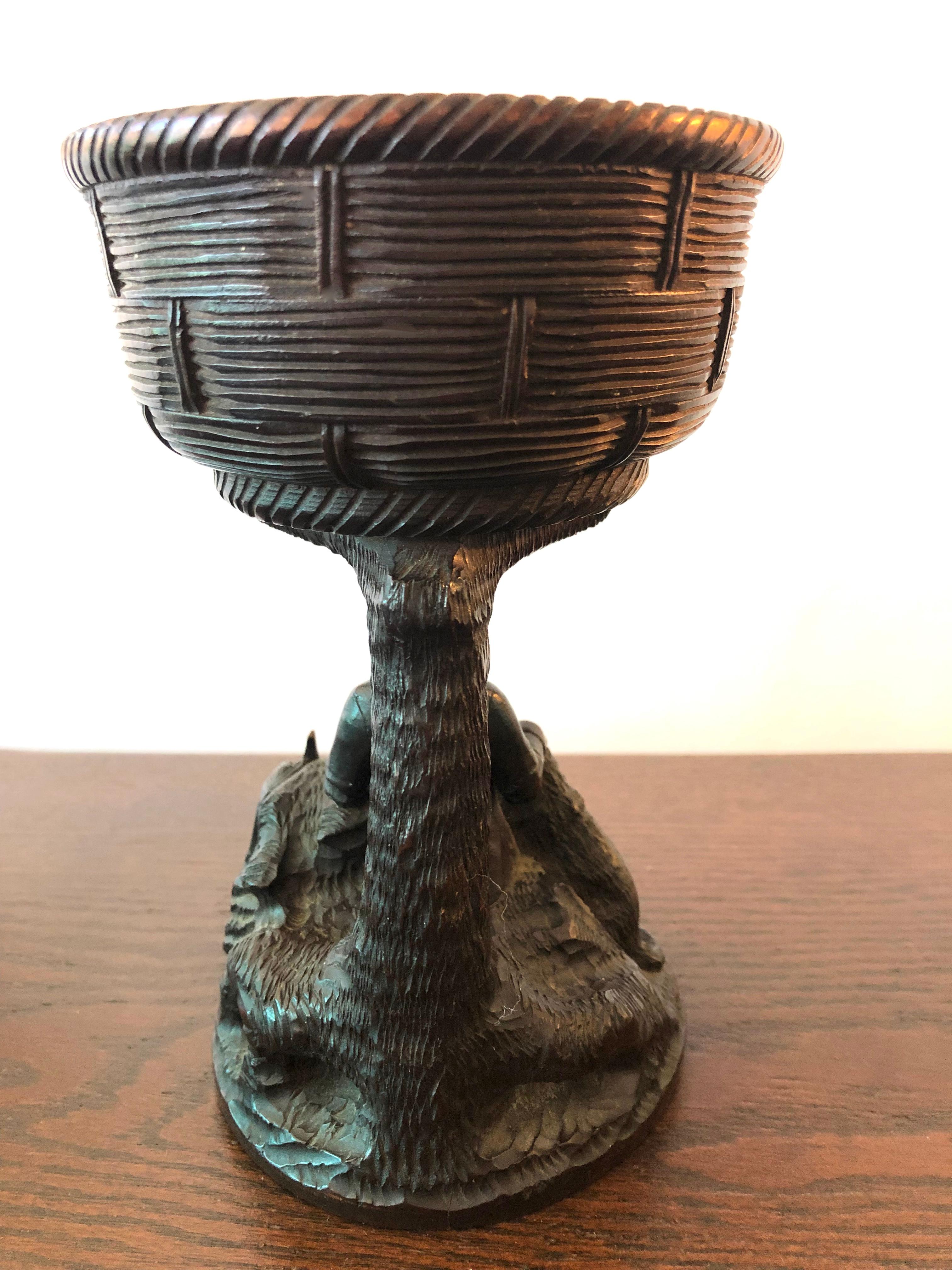 Late 19th Century Black Forest Carved Walnut Hunting Presentation Cup For Sale