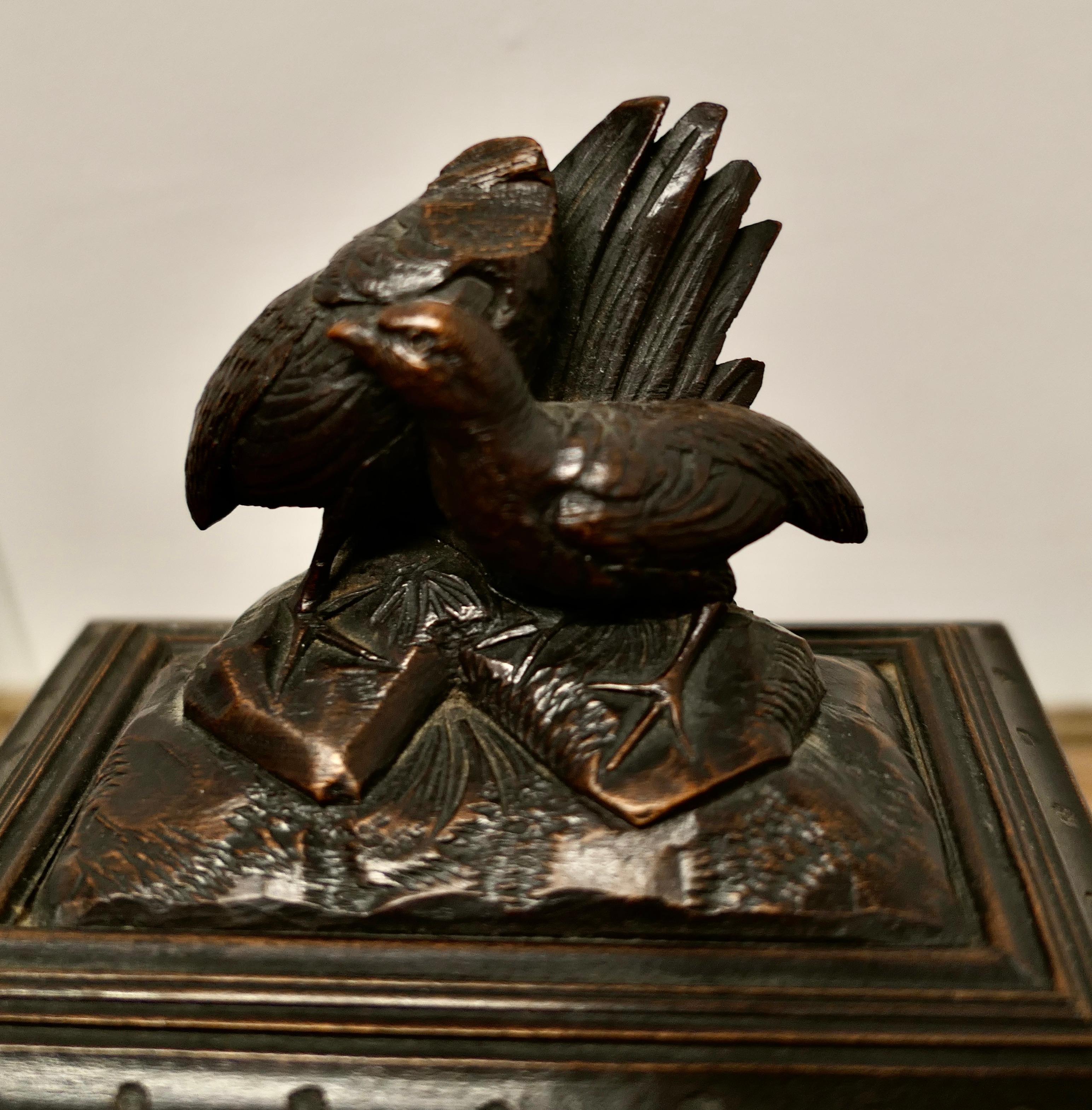 Black Forest Carved Walnut Jewellery Box  In Good Condition For Sale In Chillerton, Isle of Wight