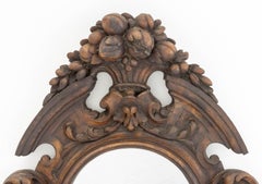 Black Forest Carved Walnut Wall Mirror, 19th Century