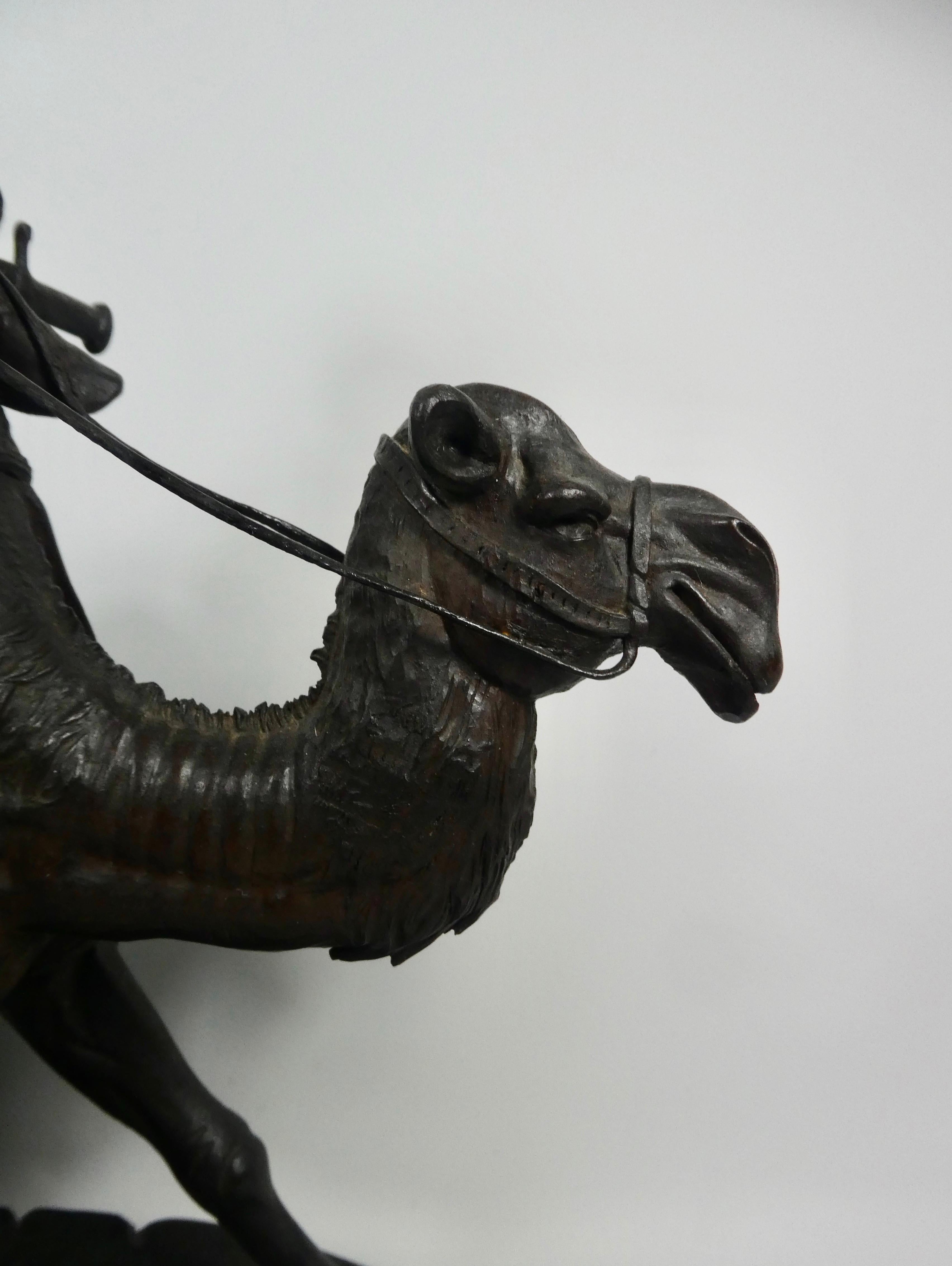 Victorian Black Forest Carved Wood Arab Riding a Camel, circa 1880