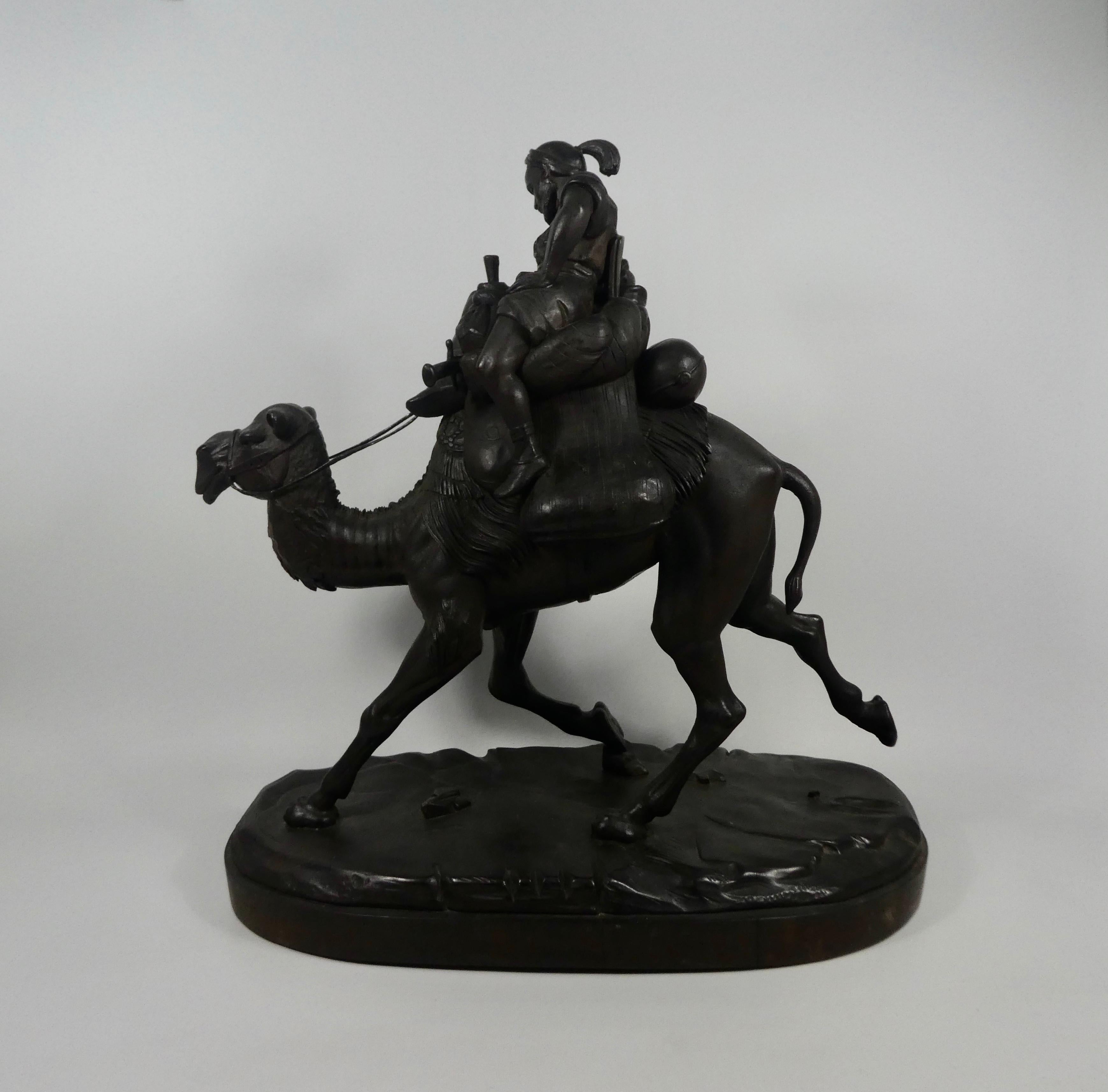 Black Forest Carved Wood Arab Riding a Camel, circa 1880 In Good Condition In Gargrave, North Yorkshire