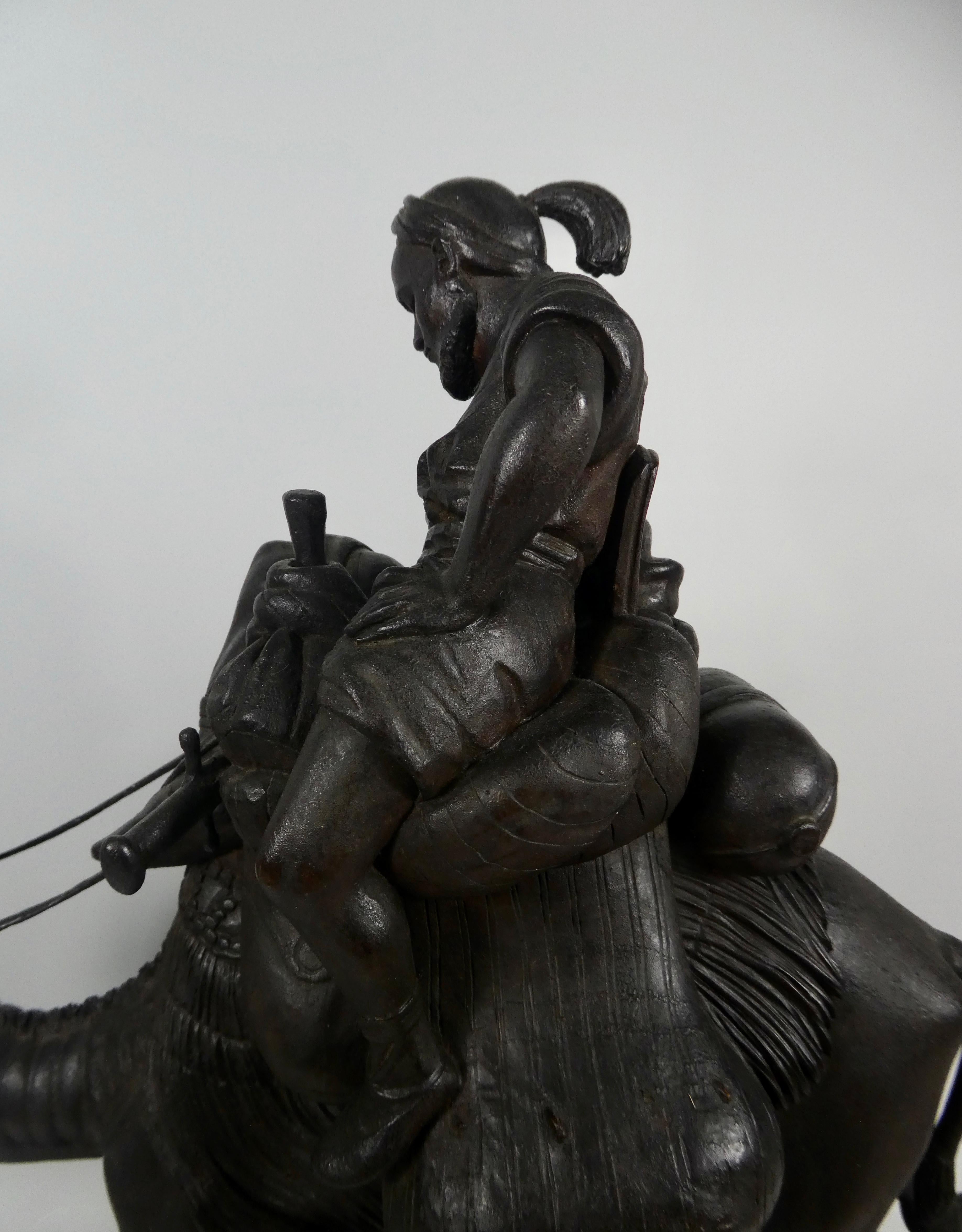 Late 19th Century Black Forest Carved Wood Arab Riding a Camel, circa 1880