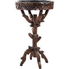 Support en bois sculpté de la Forêt-Noire avec plateau
