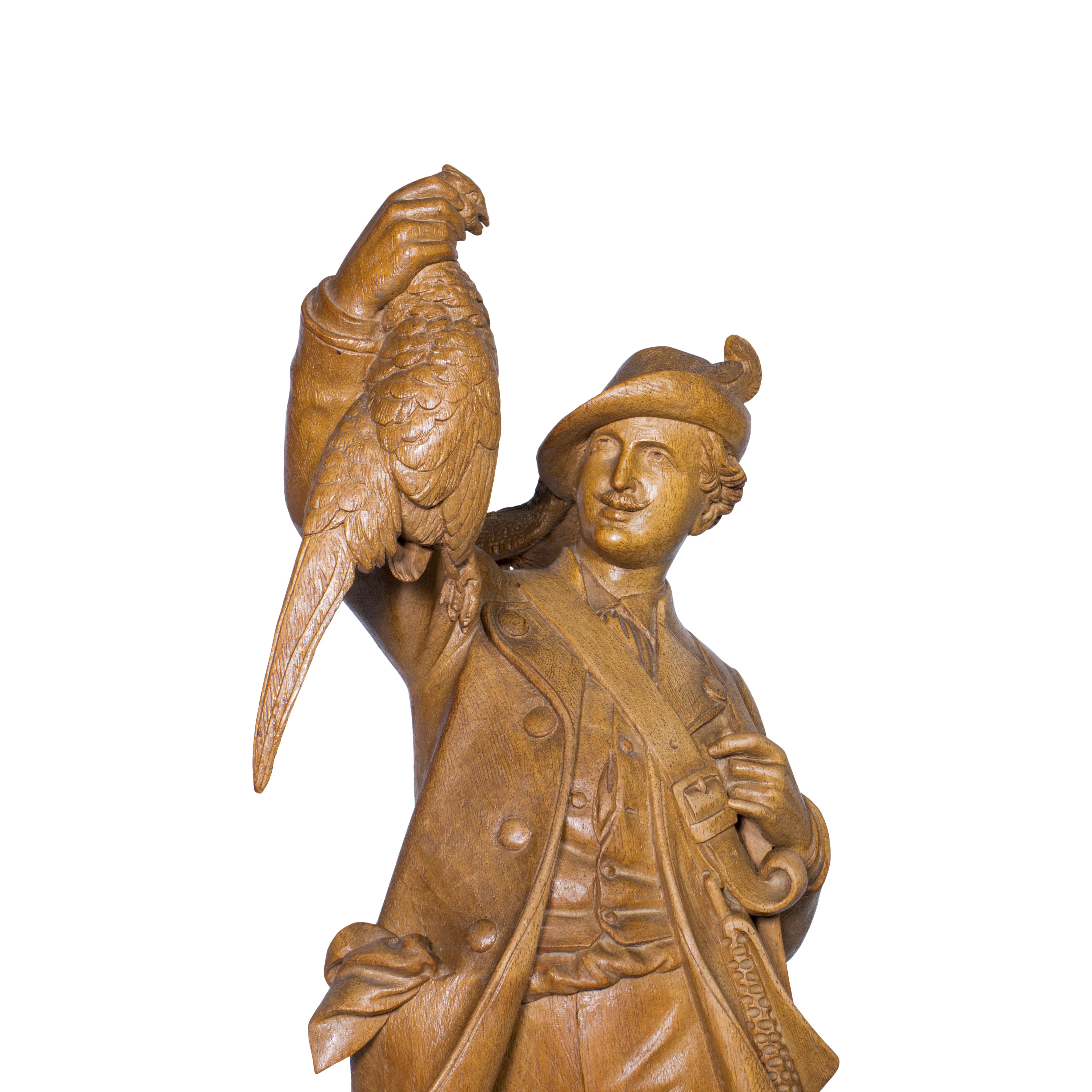 Suisse Sculpture de la Forêt-Noire « Le chasseur » attribuée à Johann Huggler en vente