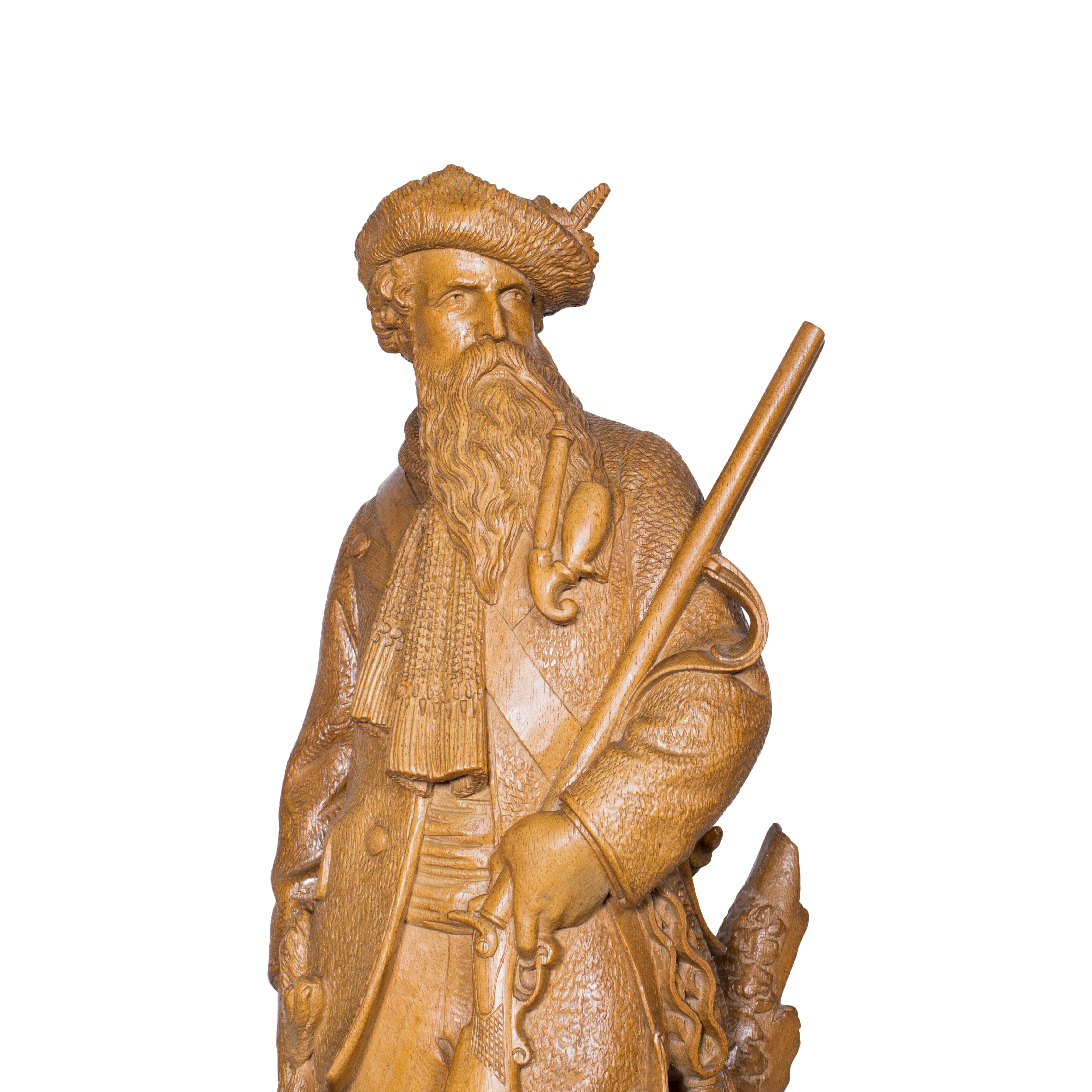 Suisse Sculpture de la Forêt-Noire « Le chasseur » attribuée à Johann Huggler en vente