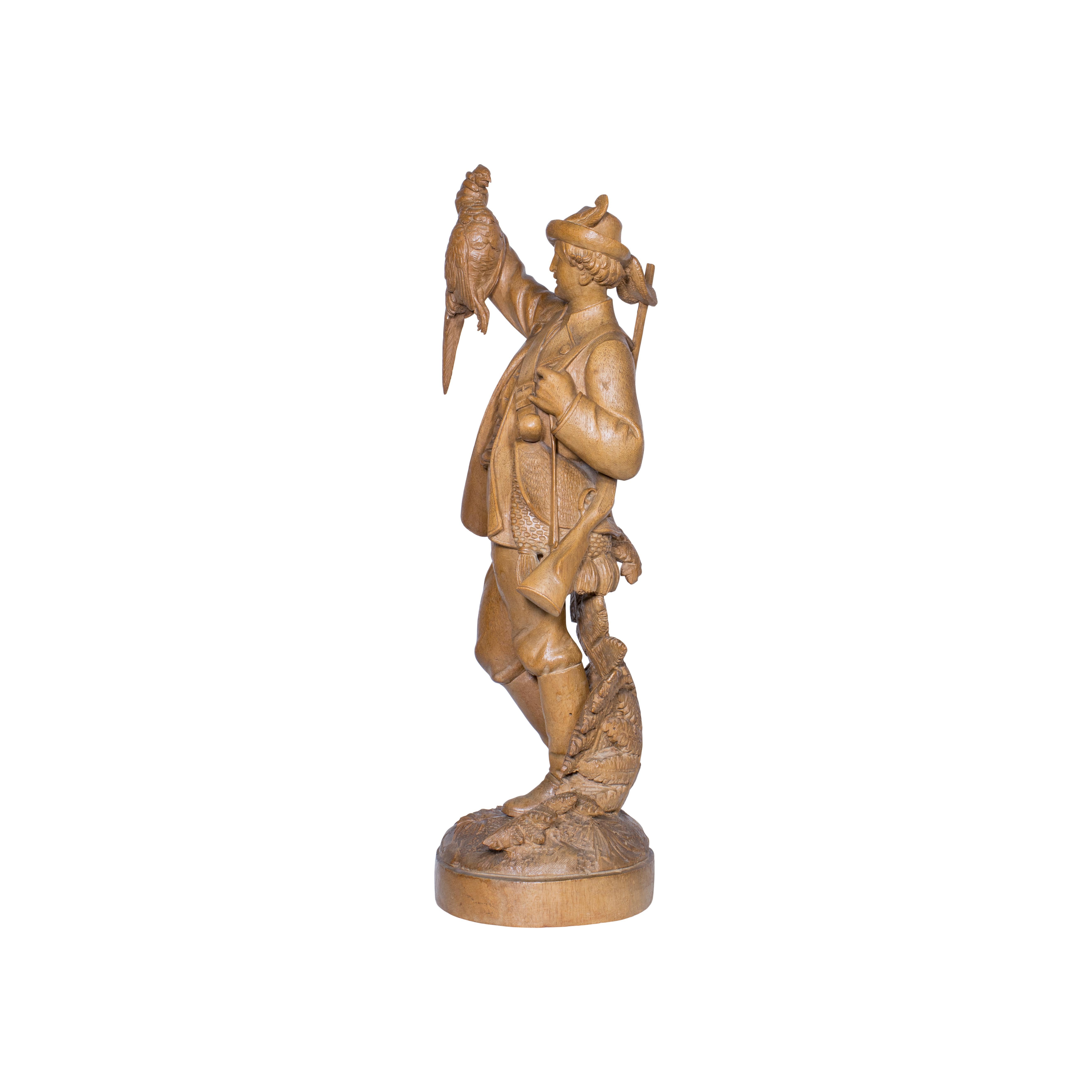 Sculpture de la Forêt-Noire « Le chasseur » attribuée à Johann Huggler Bon état - En vente à Coeur d'Alene, ID