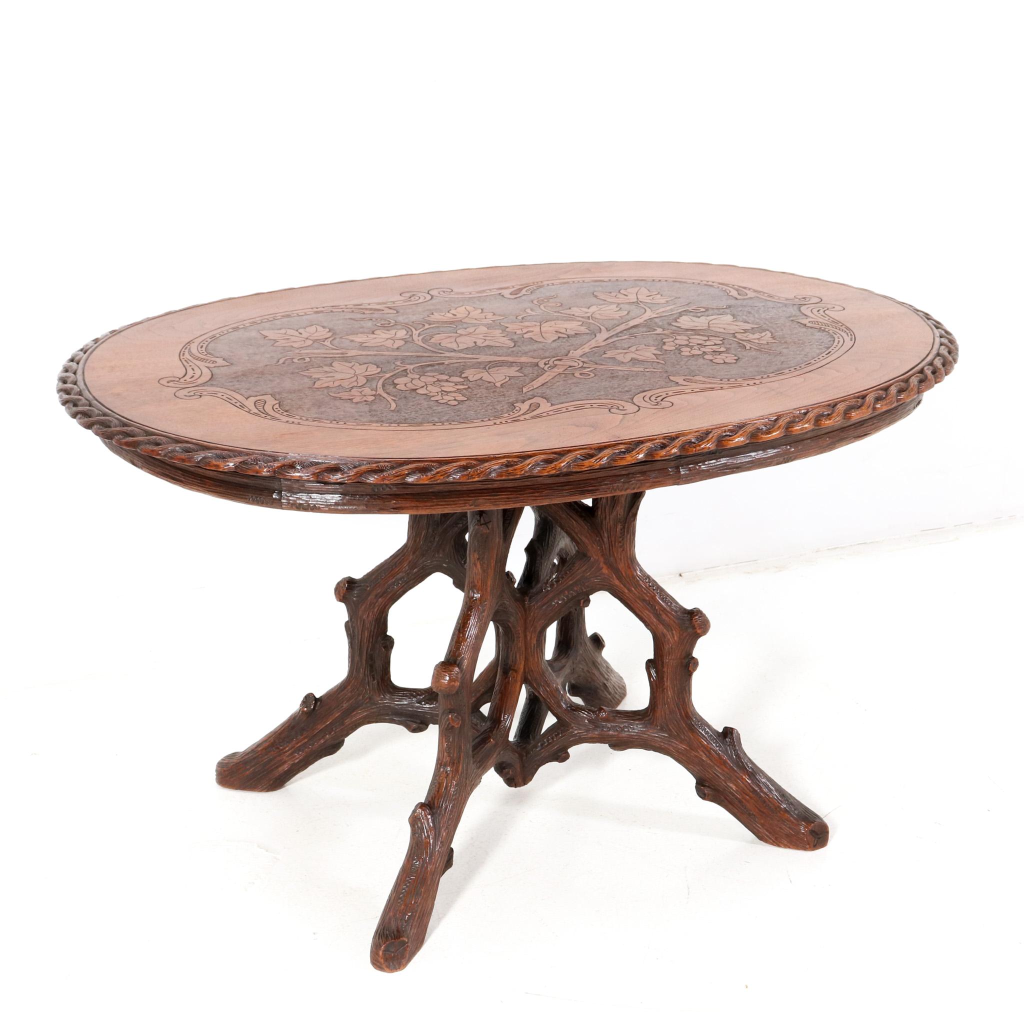 Dutch Black Forest Center Table by Matthijs Horrix for Horrix Den Haag, 1890s For Sale