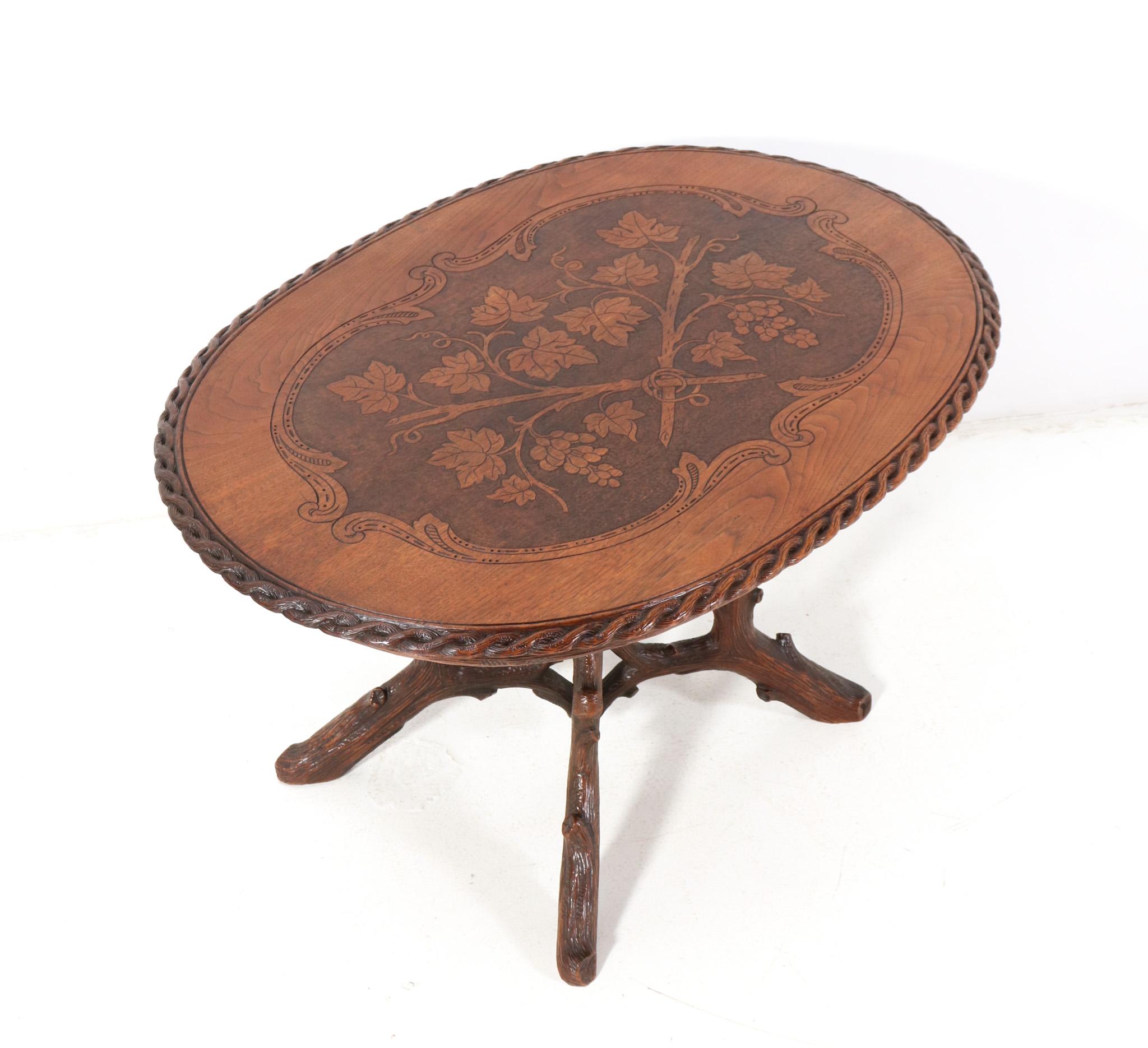 Late 19th Century Black Forest Center Table by Matthijs Horrix for Horrix Den Haag, 1890s For Sale