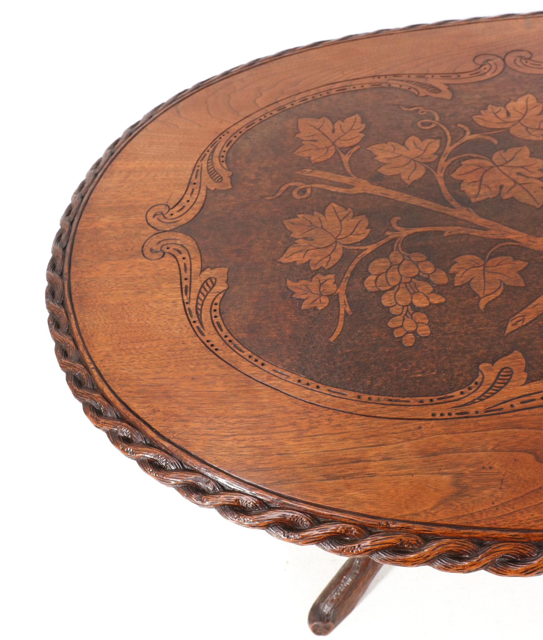 Black Forest Center Table by Matthijs Horrix for Horrix Den Haag, 1890s For Sale 1