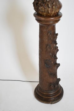 Black forest ceramic floor lamp, XIXth c