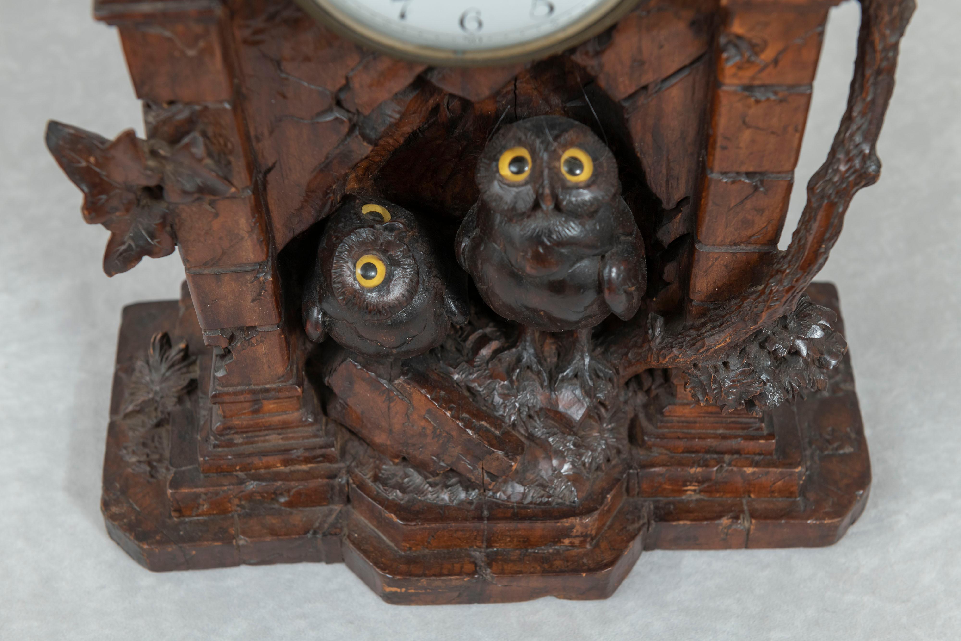 antique owl clock