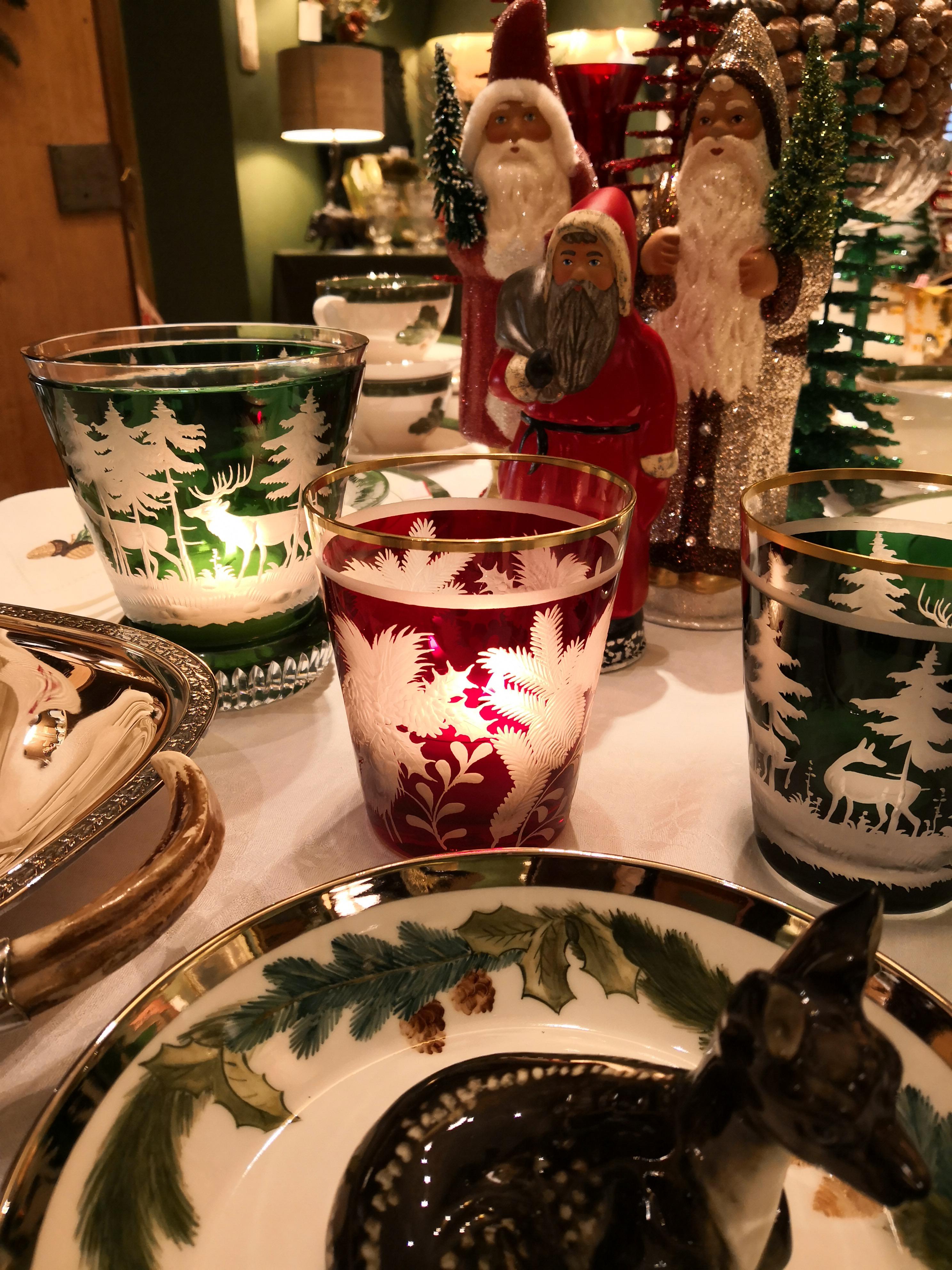 Black Forest Crystal Laterne Greene & Greene Hunting Scene Sofina Boutique Kitzbuehel in vendita 1