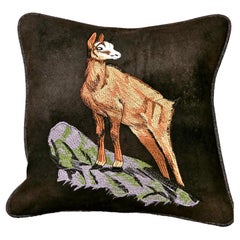 Black Forest Cushion Deer Leather Stitched Sofina Boutique Kitzbuehel