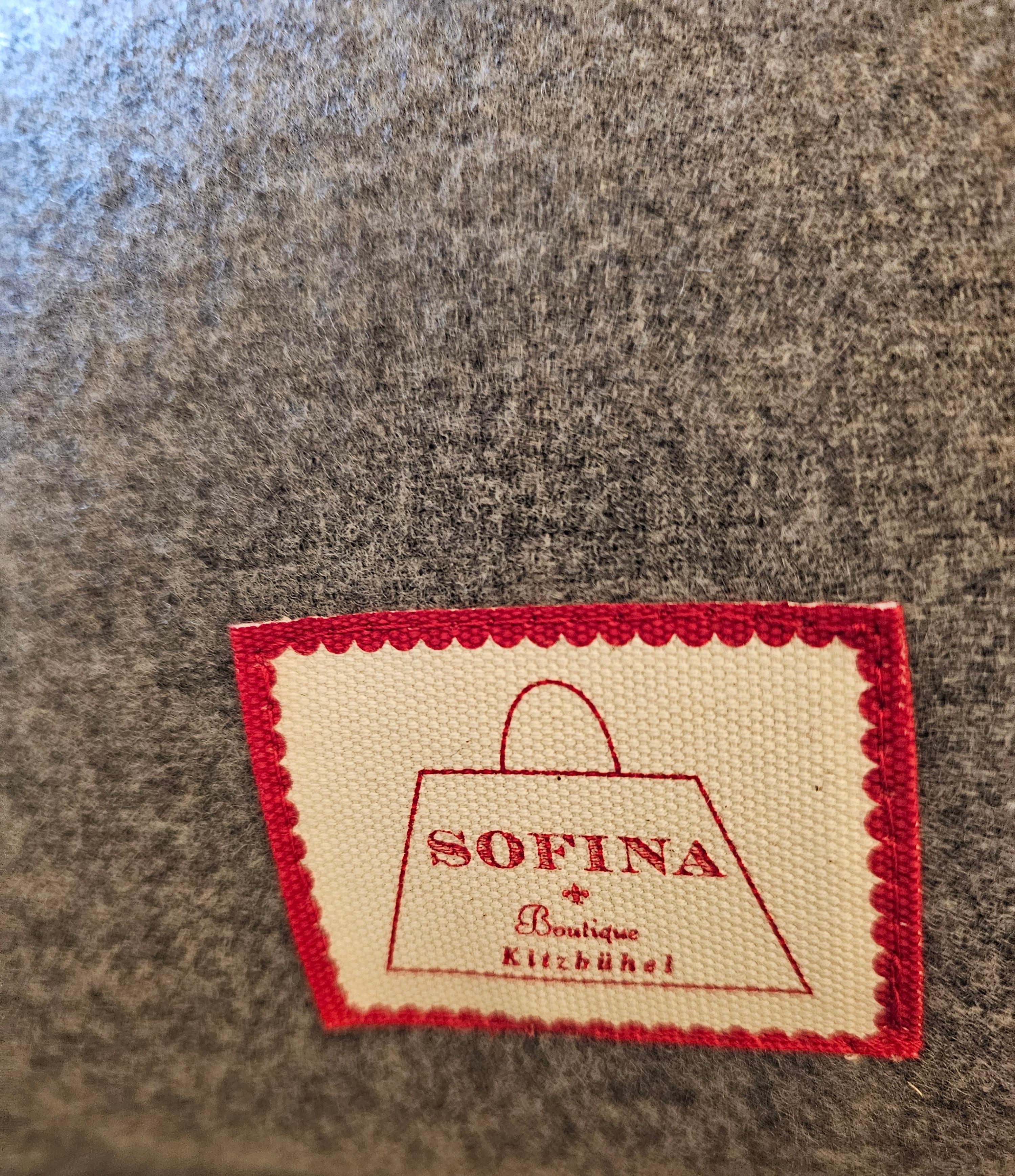 Austrian Black Forest Cushion Deer Loden Stitched Sofina Boutique Kitzbühel For Sale