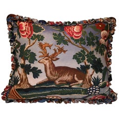 Black Forest Cushion Handmade Fringe Hunting Scene Sofina Boutique Kitzbühel