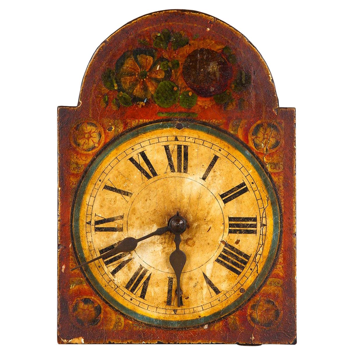 Black Forest Decorative Painted Clock Face, Germany, 19th Century For Sale