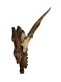 Black Forest Deer Antler Trophy on Hand-Carved Wooden Plaque, Austria