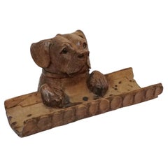 Black Forest Dog Inkwell and Pen Holder, Circa 1900