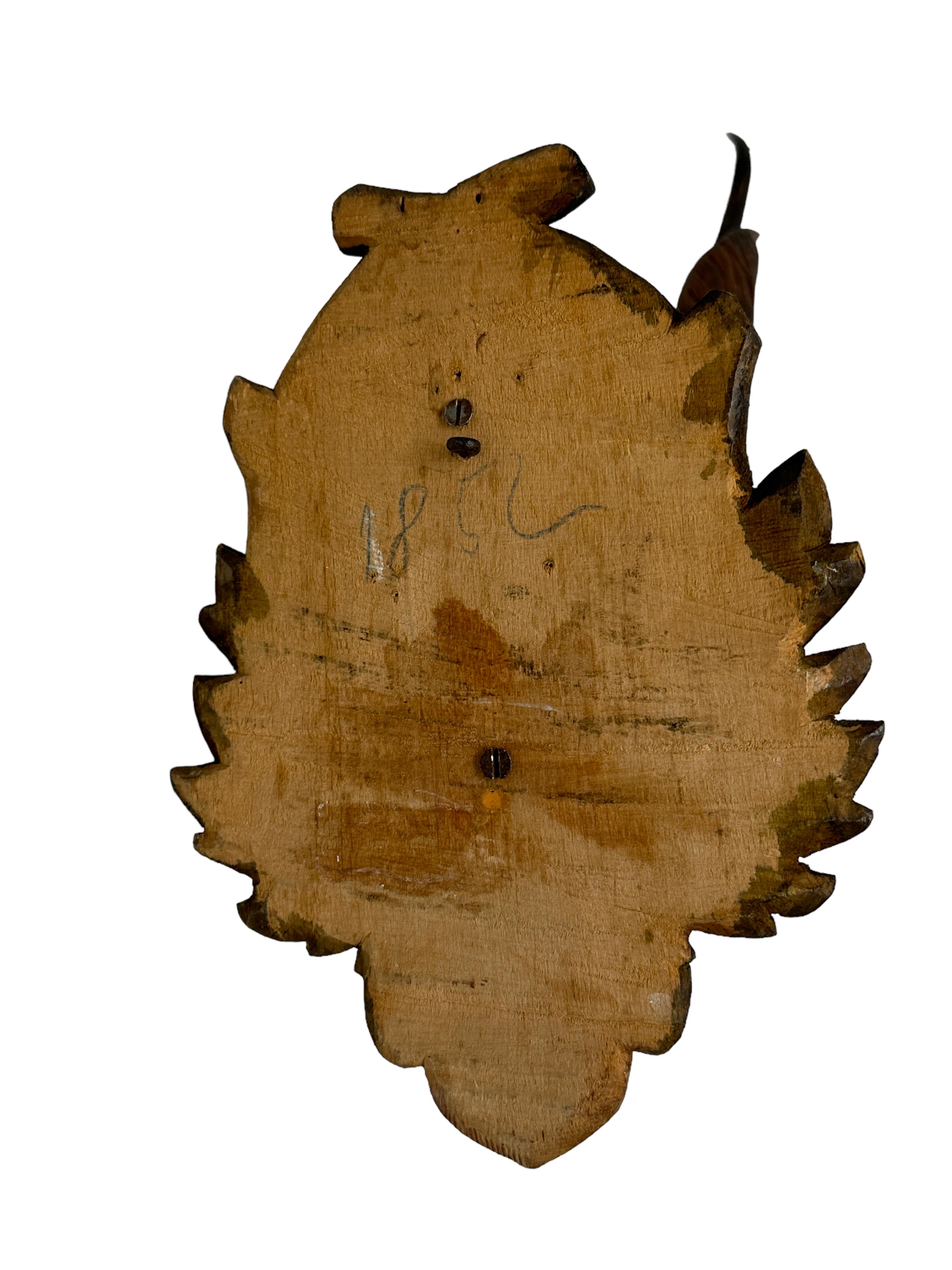 Schwarzwälder geschnitzter Chamois-Kopf aus Holz mit echten Hornen, Volkskunst, 19. Jahrhundert im Angebot 2