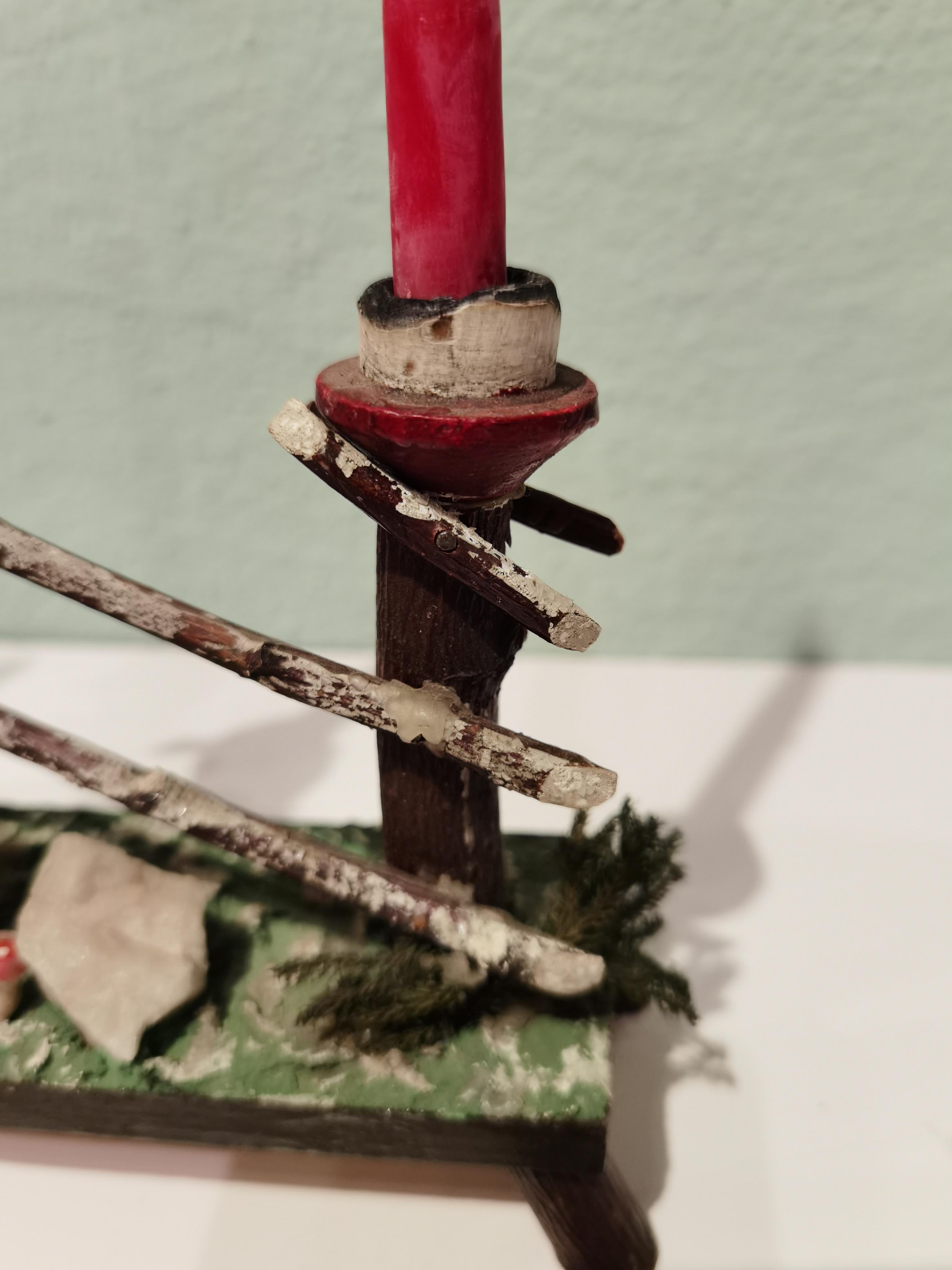 Hand-Crafted Black Forest German Candleholder
