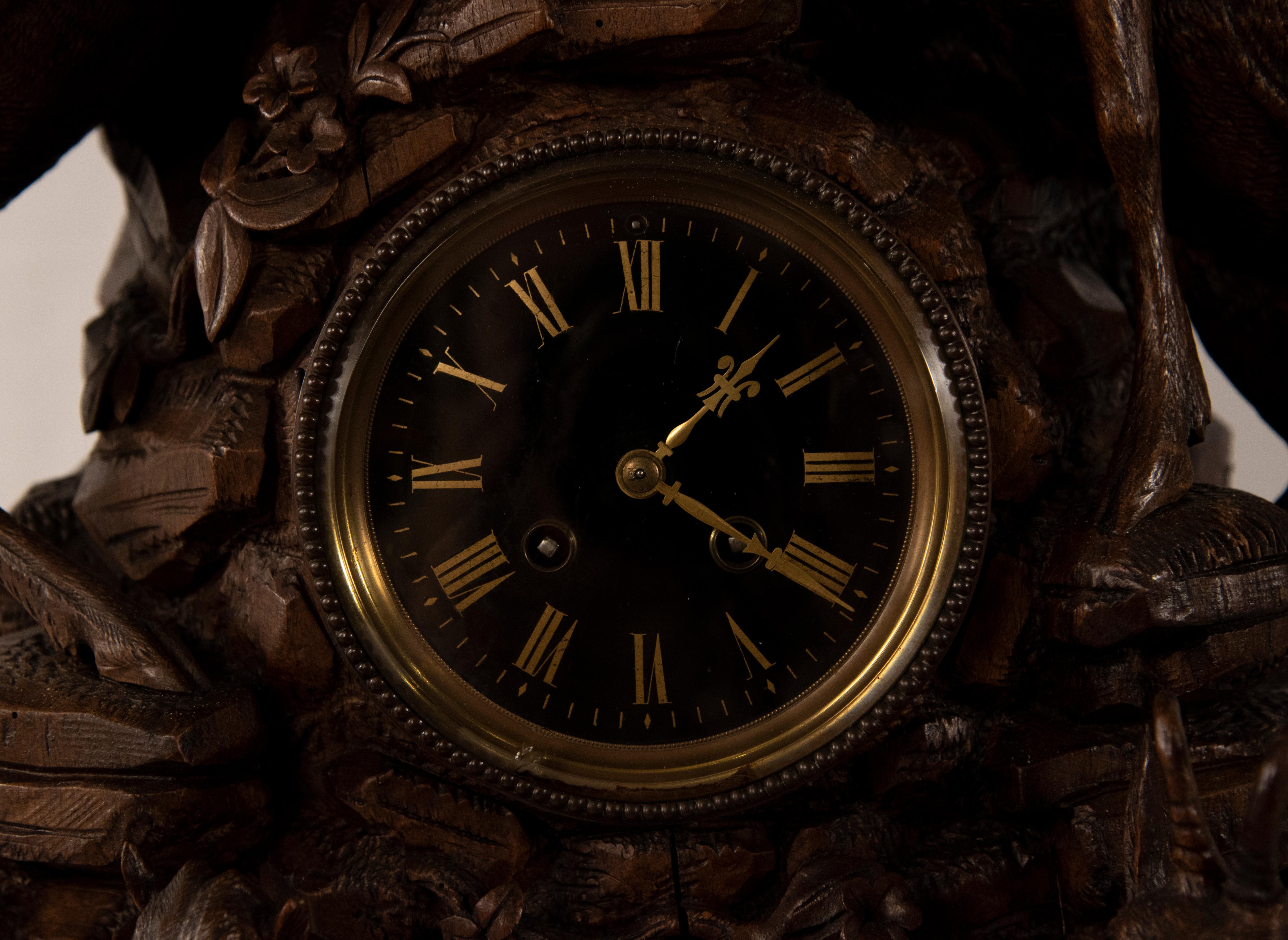 Wood Black Forest German Clock For Sale