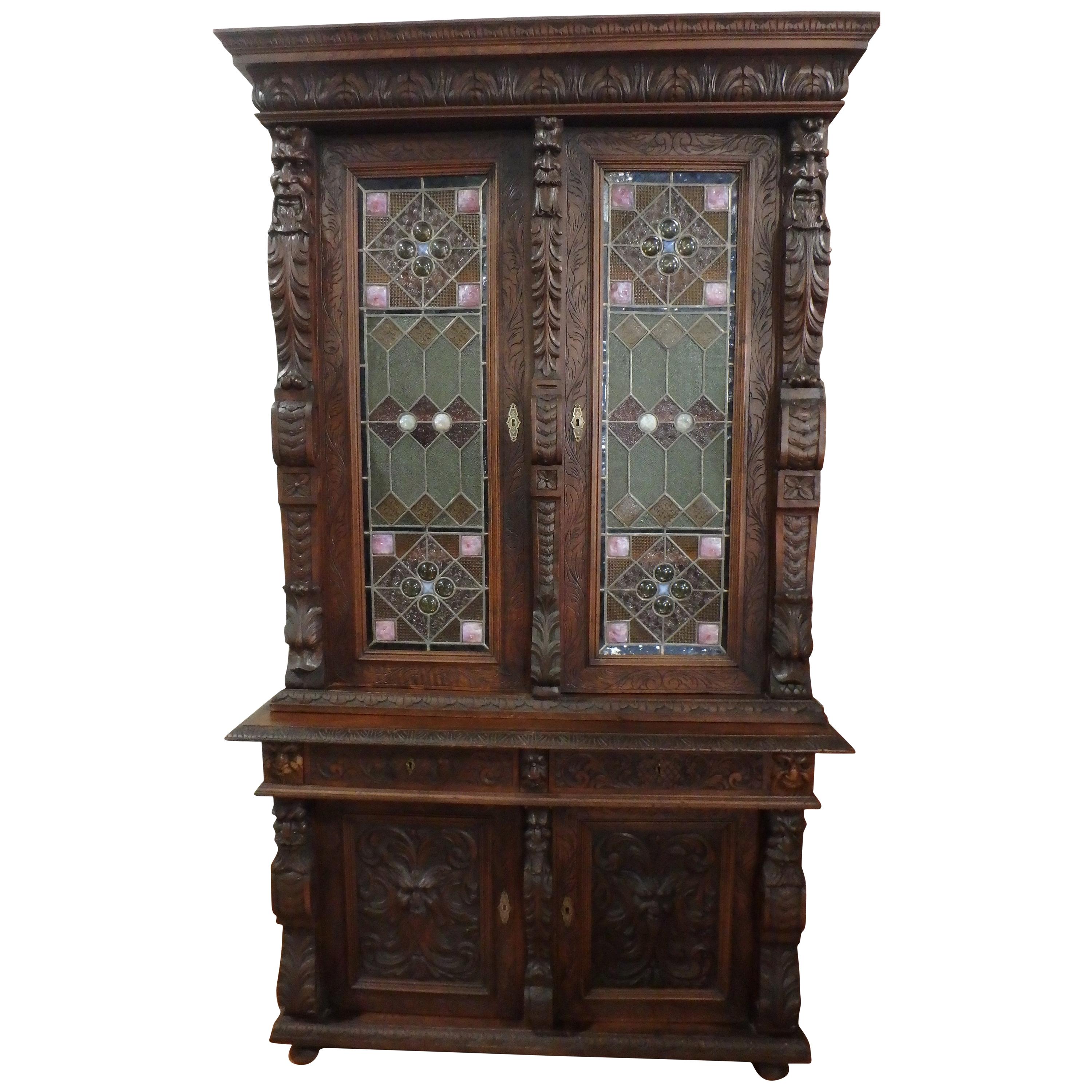 Black Forest Germany Early 1800s Renaissance Cabinet For Sale