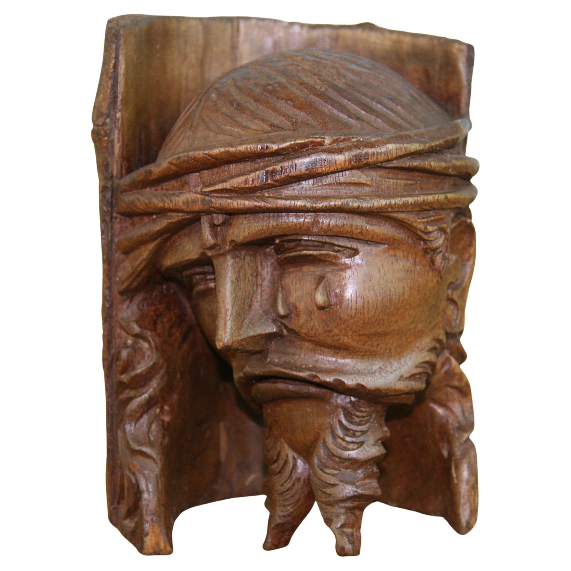 Black Forest Hand Carved Black Walnut Christ Figure Sculpture