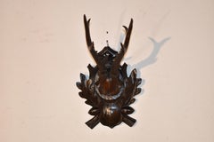 Black Forest Hand Carved Chevreuil Deer Trophy Plaque