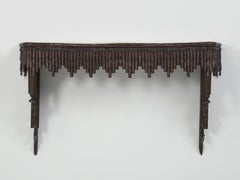 Table console Black Forest sculptée à la main Plateau en marbre Suisse vers la fin des années 1800