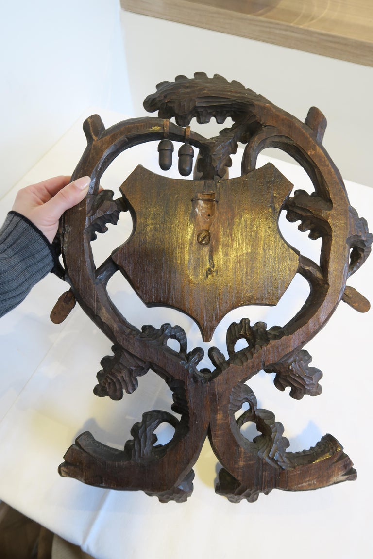Black Forest Hand Carved Hat Rack with Deer Hoof For Sale at 1stDibs