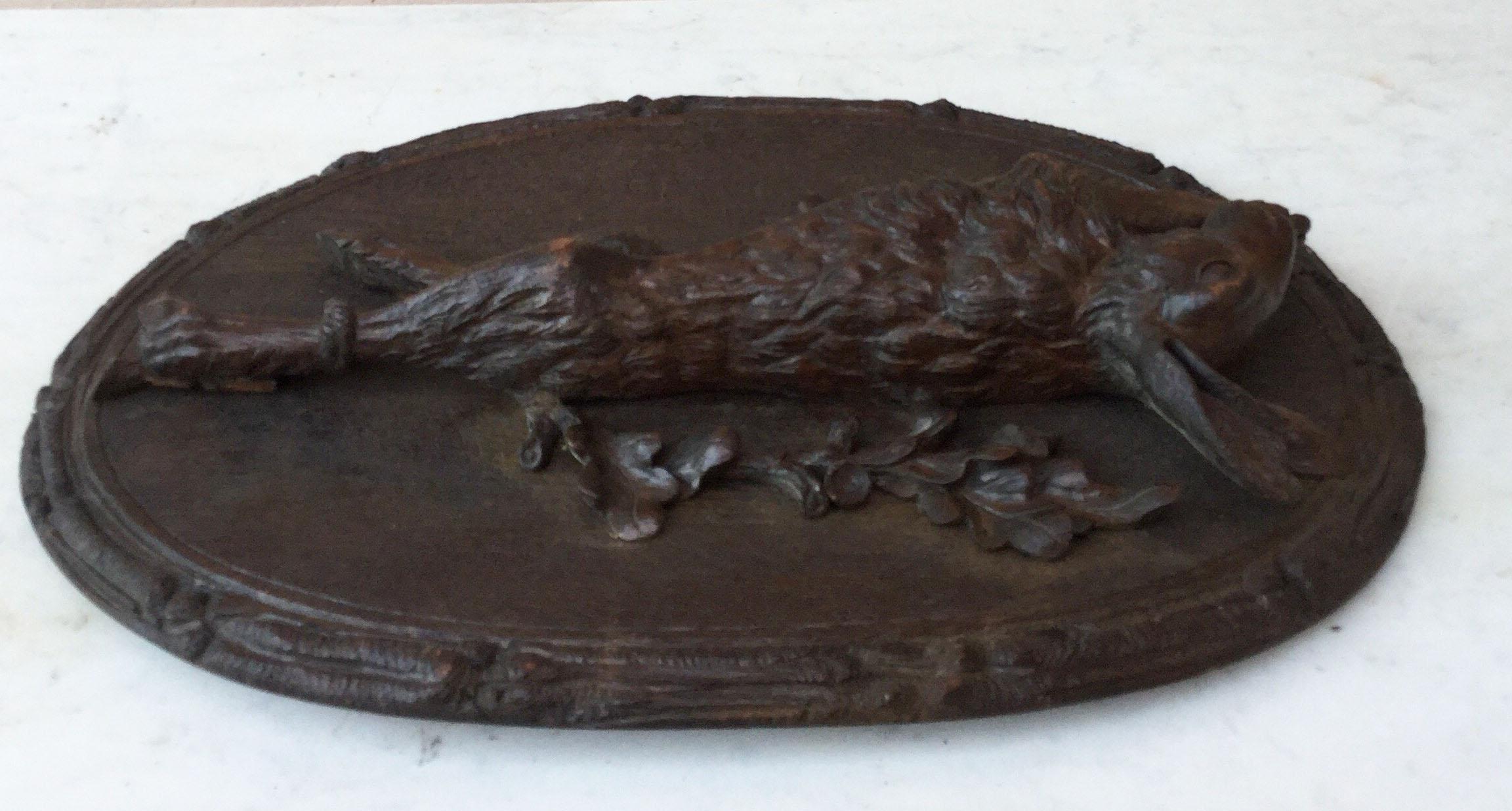 Late 19th Century Black Forest Hare Wall Plaque, circa 1880