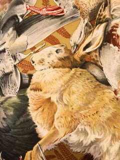 Black Forest Hermes Silk Cushion Hunting Design Boutique Kitzbuehel
