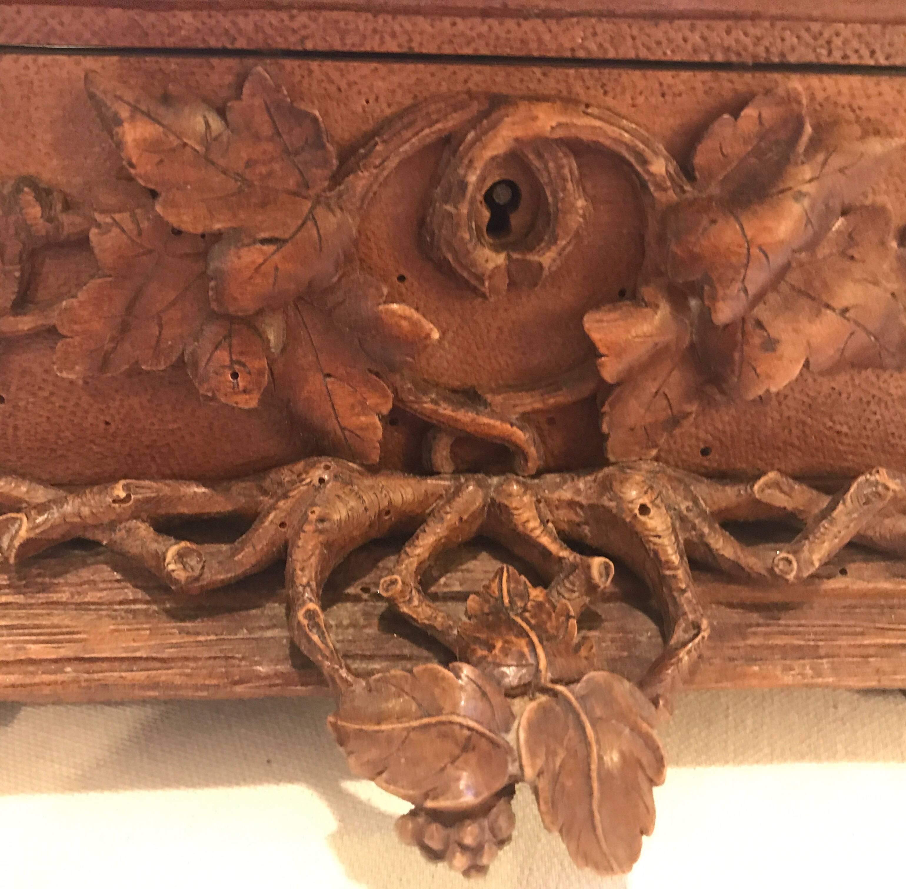 Hand-Carved Black Forest Hinged Table Box