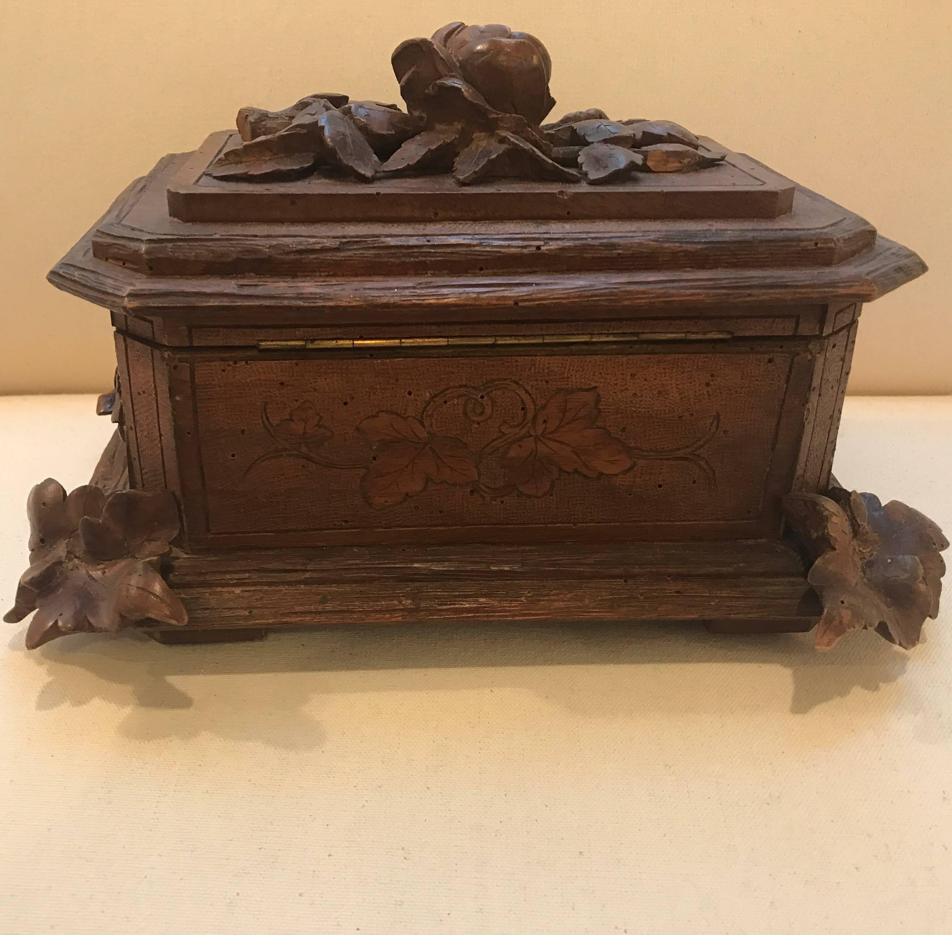 Walnut Black Forest Hinged Table Box