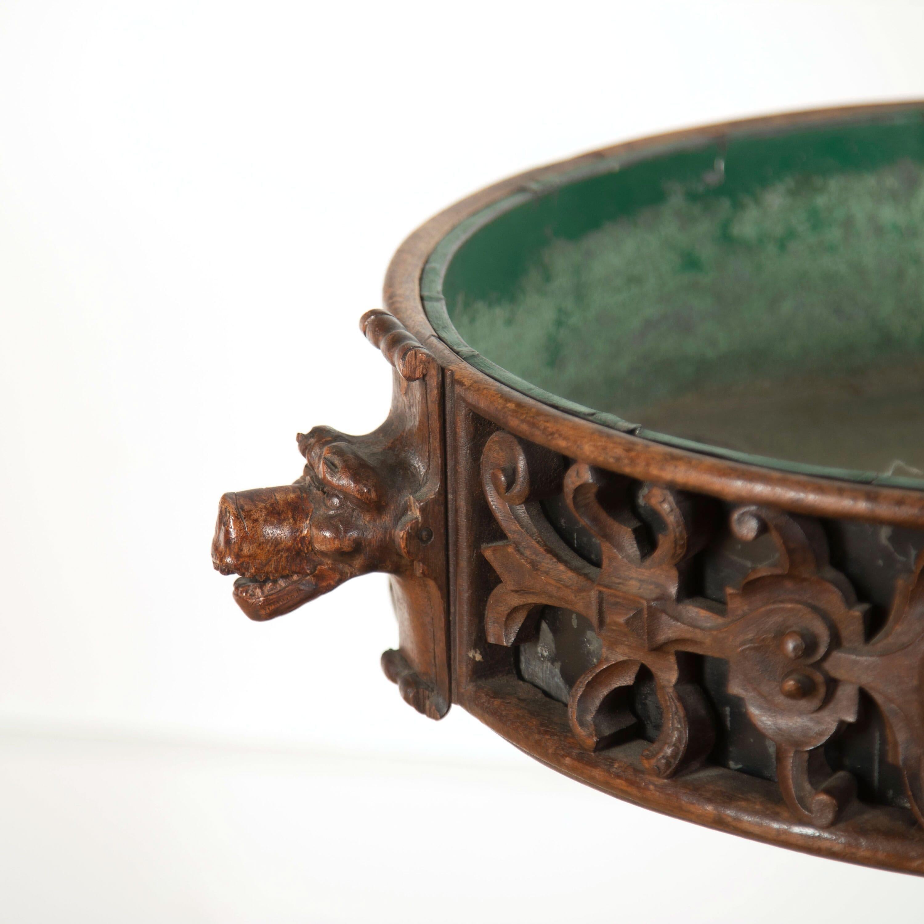 19th century Black Forest mahogany planter.