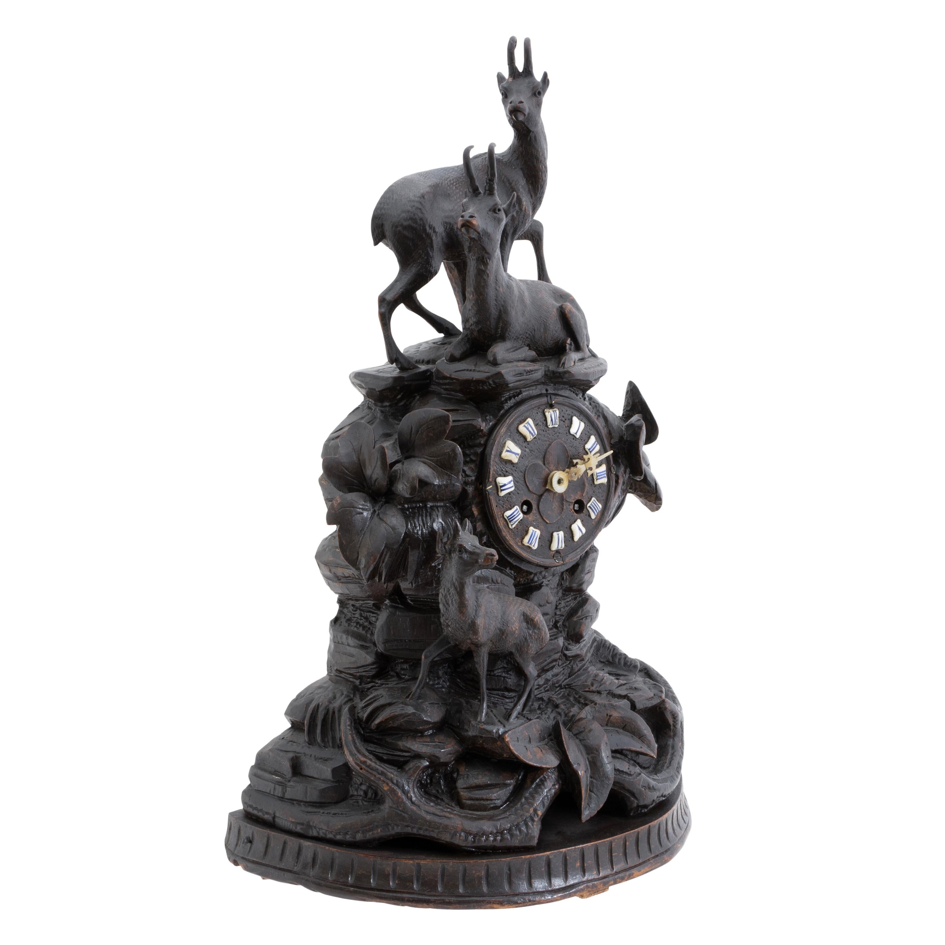 19th Century Black Forest Mantle Clock For Sale