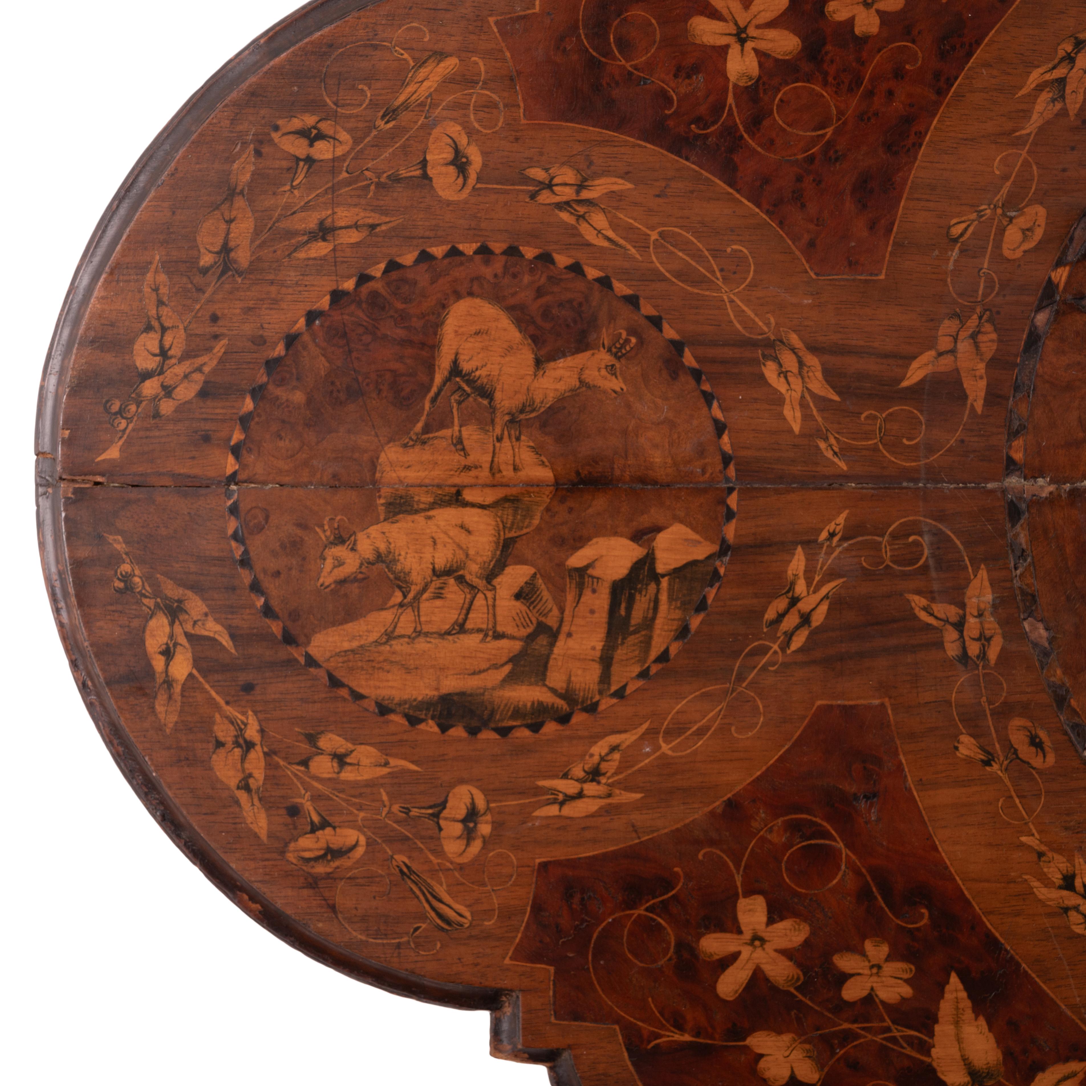 Black Forest Marquetry Table Top In Good Condition For Sale In Savannah, GA