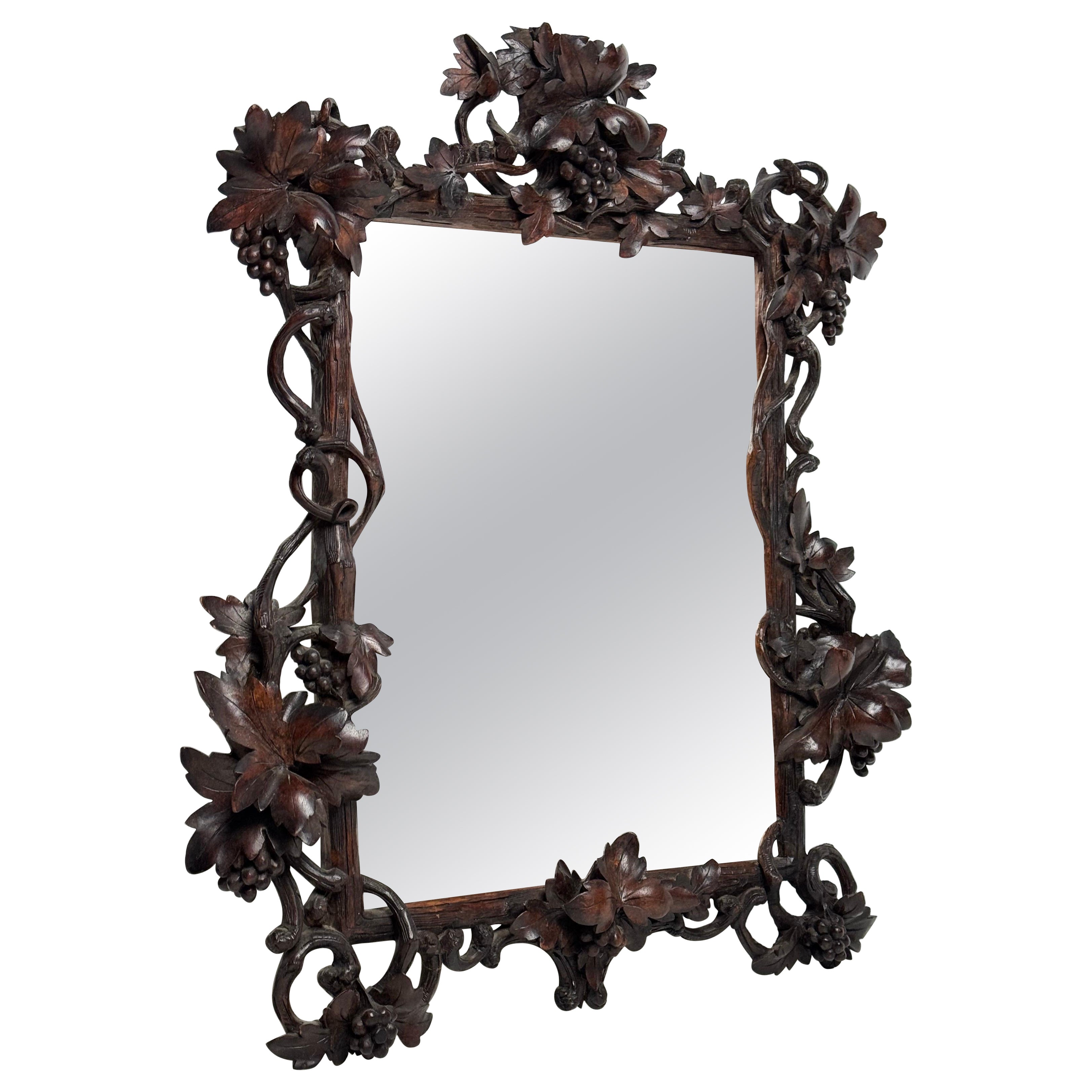 Black Forest Mirror 1890s German For Sale
